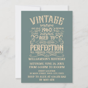 Personalised vintage birthday party invitation