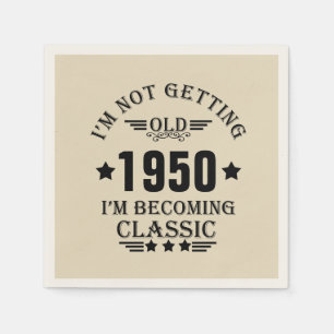 Personalised vintage birthday party napkin