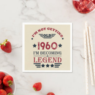 Personalised vintage birthday party napkin