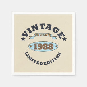 Personalised vintage birthday party napkin