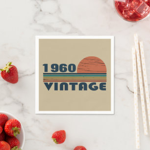 Personalised vintage birthday party napkin