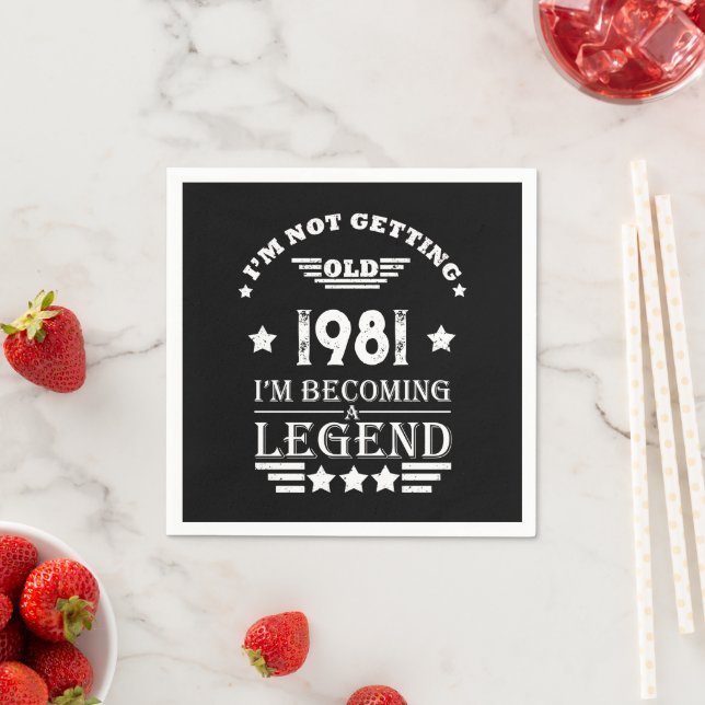 Personalised vintage birthday party  napkin (Insitu)