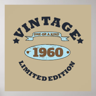 Personalised vintage birthday party poster