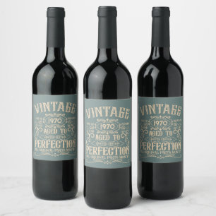 Personalised vintage birthday party whiskey label