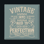 Personalised vintage birthday party whiskey label magnet<br><div class="desc">Make your birthday special with this unique design. Add a touch of sophisticated elegance to your birthday celebration with our exquisite, one-of-a-kind designs. These graphics bring sophistication and originality to any product, creating a memorable and stylish gift. They are perfect for those who appreciate a touch of timeless glamour on...</div>