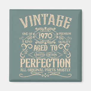 Personalised vintage birthday whiskey label themed magnet