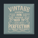 Personalised vintage birthday whiskey label themed magnet<br><div class="desc">You can add some originality to your wardrobe collection with this vintage classic birthday graphic design with awesome typography font lettering. It is a great gift idea for men, women, husbands, wives, girlfriends, and boyfriends who will love this one-of-a-kind artwork. It is the best amazing and fun holiday present for...</div>