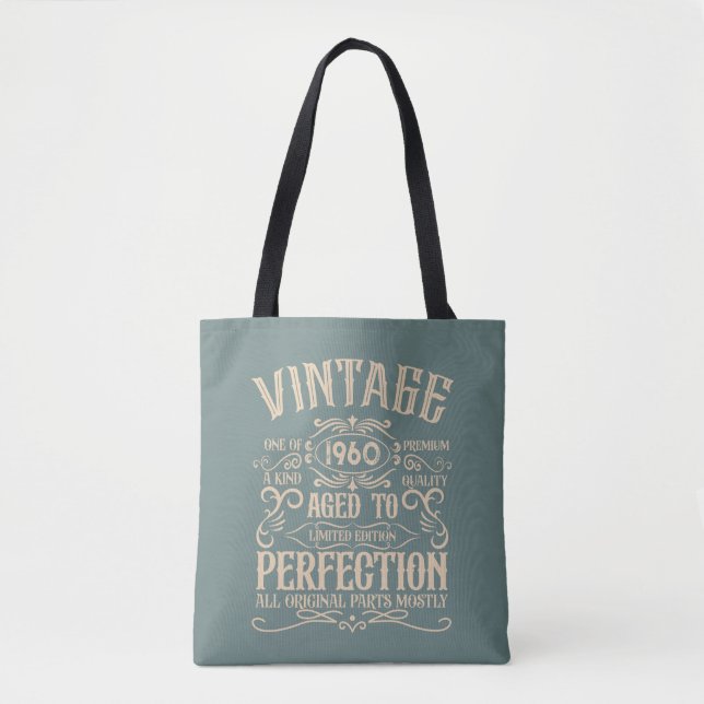 Personalised vintage birthday whiskey themed tote bag (Front)