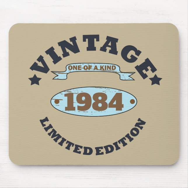 Personalised vintage birthday womens gift mouse pad (Front)