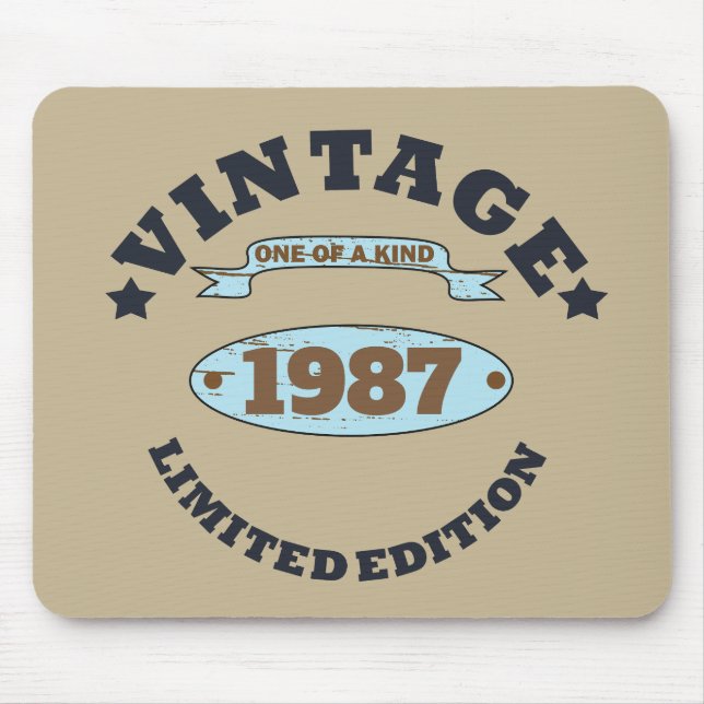Personalised vintage birthday womens gift mouse pad (Front)