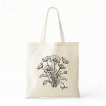 Personalised vintage black and white daisy