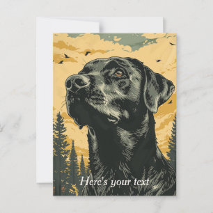 Personalised  Vintage Black Labrador Posters Postcard