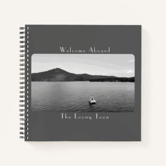 Personalised Vintage Boat Decor Grey Guestbook Notebook