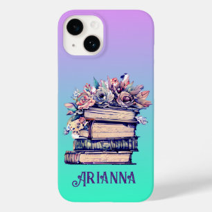 Personalised Vintage Books and Roses Case-Mate iPhone 14 Case