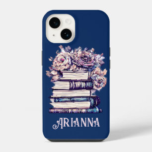 Personalised Vintage Books and Roses iPhone 14 Case