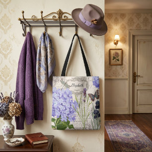 Personalised Vintage botanical tote bag