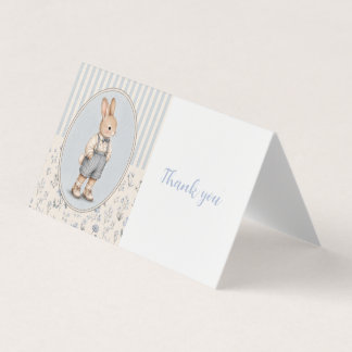 Personalised Vintage Bunny Boy Thank You Gift Tags