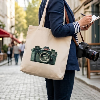 Personalised Vintage Camera Tote Bag