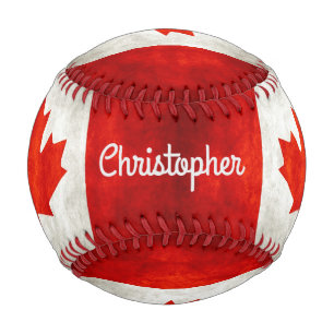 Personalised Vintage Canadian Flag Baseball