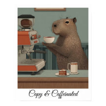 Personalised Vintage Capybara Coffee Shop Print