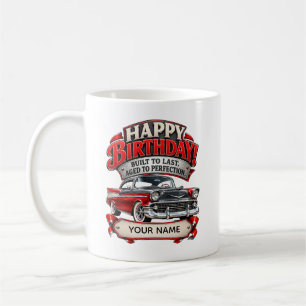Personalised Vintage Car Birthday Card for Men Coffee Mug