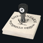 Personalised Vintage Chicken Egg Packaging Rubber Stamp<br><div class="desc">Easily personalise this farmhouse hen organic eggs Personalised Vintage Chicken Egg Packaging rubber stamp with your own company logo, or leave this delicious and simple hand drawn chicken illustration. Add your own logo, image and text and create your own warm and rustic graphic design. Perfect for farmhouse, hen organic eggs...</div>