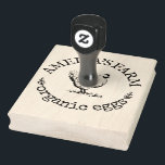 Personalised Vintage Chicken Egg Packaging Rubber Stamp<br><div class="desc">Easily personalise this farmhouse hen organic eggs Personalised Vintage Chicken Egg Packaging rubber stamp with your own company logo, or leave this delicious and simple hand drawn chicken illustration. Add your own logo, image and text and create your own warm and rustic graphic design. Perfect for farmhouse, hen organic eggs...</div>