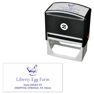 Personalised vintage chicken farm self-inking stamp