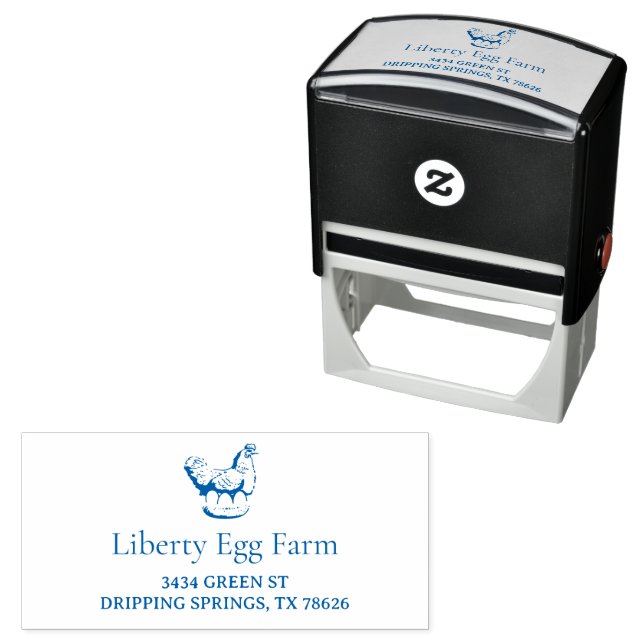 Personalised vintage chicken farm self-inking stamp (In Situ)