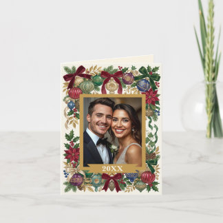 Personalised Vintage Christmas/Antique Ornaments Holiday Card