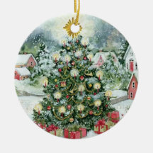 Personalised Vintage Christmas Card Ornament