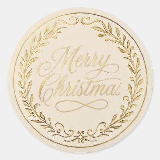 Personalised Vintage Christmas Stickers | Gold