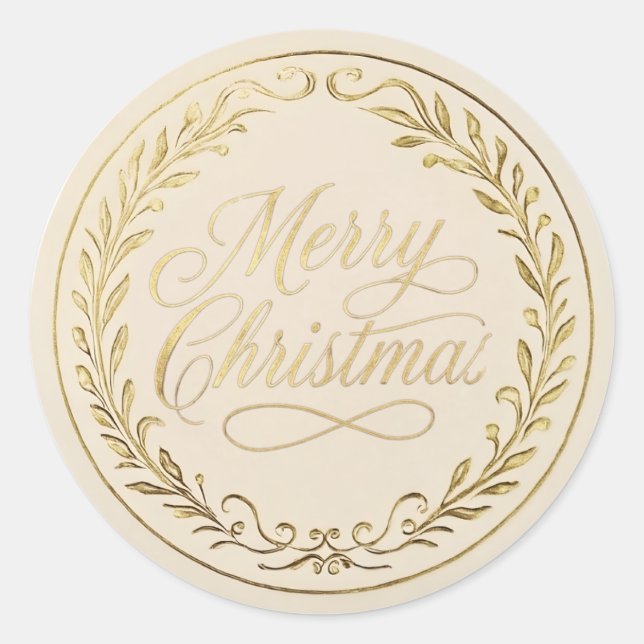 Personalised Vintage Christmas Stickers | Gold  (Front)