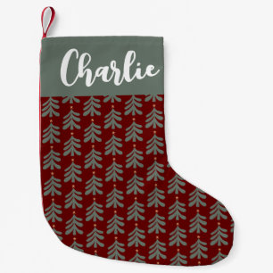 Personalised vintage Christmas stocking with trees