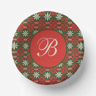 Personalised Vintage Christmas/winter patterned   Paper Plate