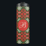 Personalised Vintage Christmas/winter patterned  Thermal Tumbler<br><div class="desc">festive</div>