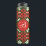 Personalised Vintage Christmas/winter patterned  Thermal Tumbler<br><div class="desc">festive</div>