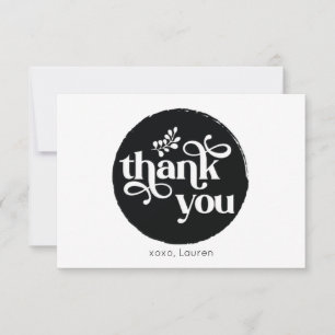 Personalised Vintage Circle Flat Thank You Card