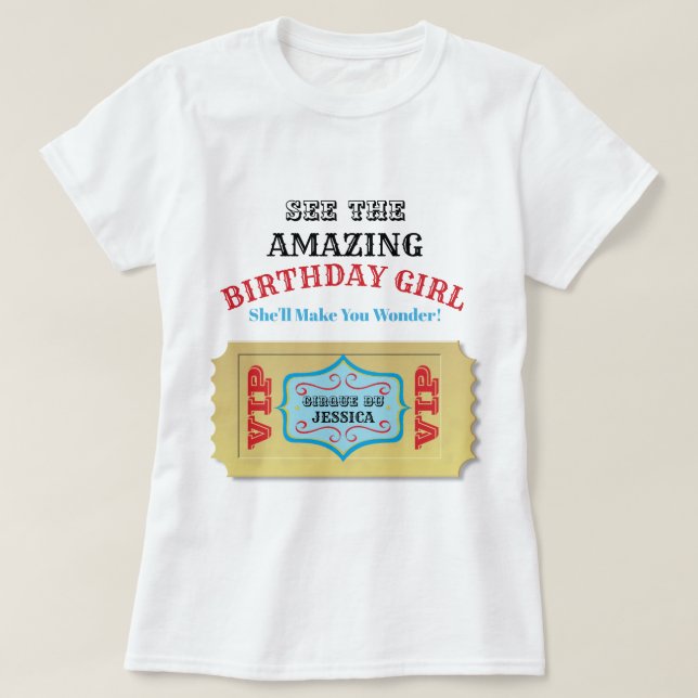 Personalised Vintage Circus Birthday Shirt (Design Front)