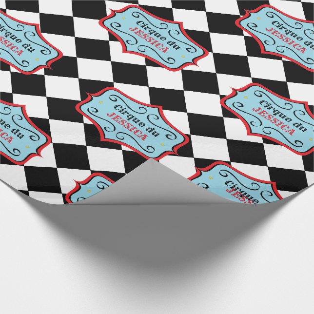 Personalised Vintage Circus Wrapping Paper (Corner)