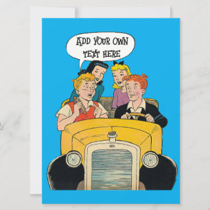 Personalised Vintage Comic Style Holiday Card