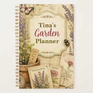 Personalised Vintage Cottage Garden Floral Planner