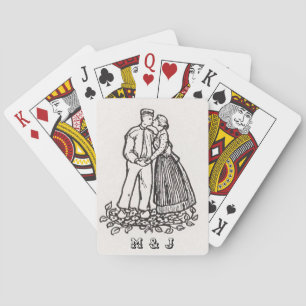 Personalised Vintage Couple Marriage Playing Cards