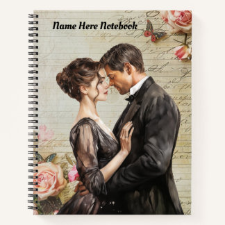 Personalised Vintage Couple Spiral Notebook