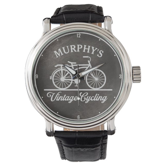 Personalised Vintage Cycling Retro Bicycle Watch (Front)