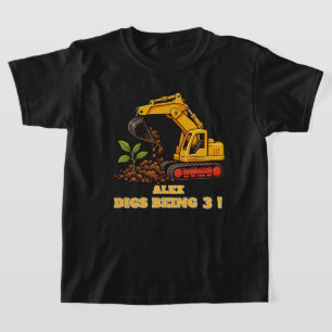Personalised Vintage Digger Birthday T-Shirt