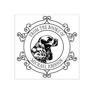 Personalised Vintage Dog Ex Libris Rubber Stamp