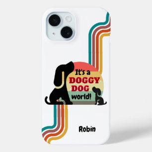 Personalised Vintage Doggy Dog Puppy iPhone 15 Case