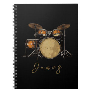 Personalised Vintage Drum Set Music Drummer    Notebook