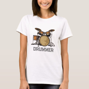 Personalised Vintage Drum Set Music Drummer T-Shir T-Shirt